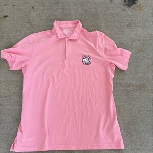 Vineyard Vines Pink Polo with Embroidered Whale Logo